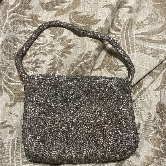 Moyna Silver Beaded Mini Bag - Picture 1 of 2
